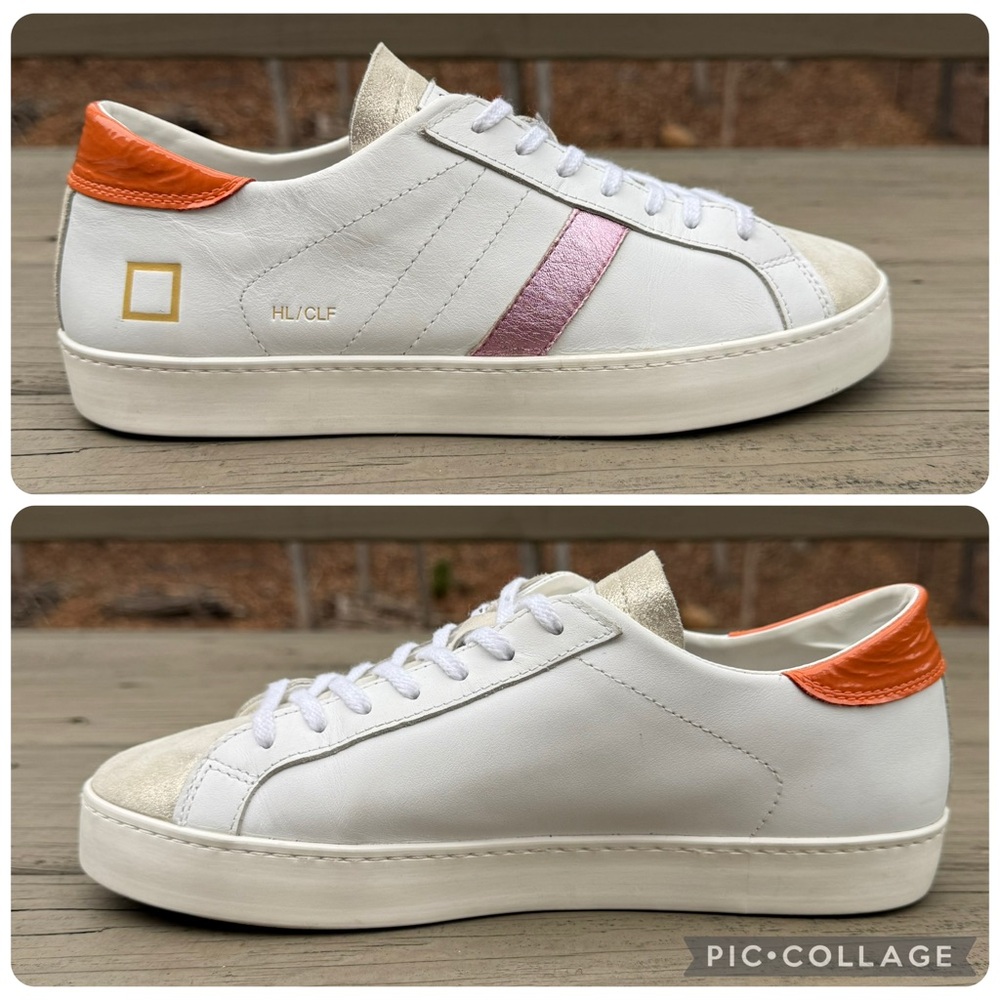 D.A.T.E. Hill Low sneakers in white calf leather shoes size 7 - Picture 10 of 16